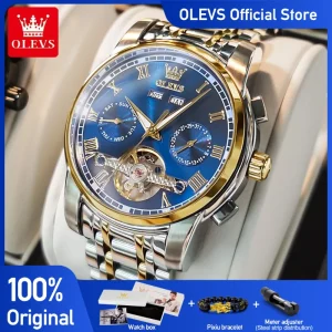 OLEVS Men's Watches Automatic Mechanical Business Wristwatch Waterproof