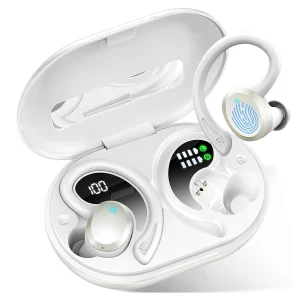 Wireless Earbuds, Bluetooth 5.3 On-Ear Headset, Noise Cancelling Mic