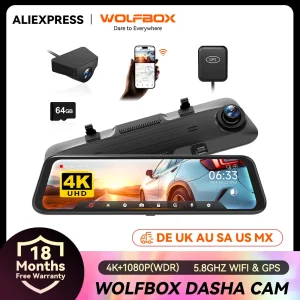 WOLFBOX G850 Front and Rear 4K 5.8Ghz WIFI Voice Control Dash Cam
